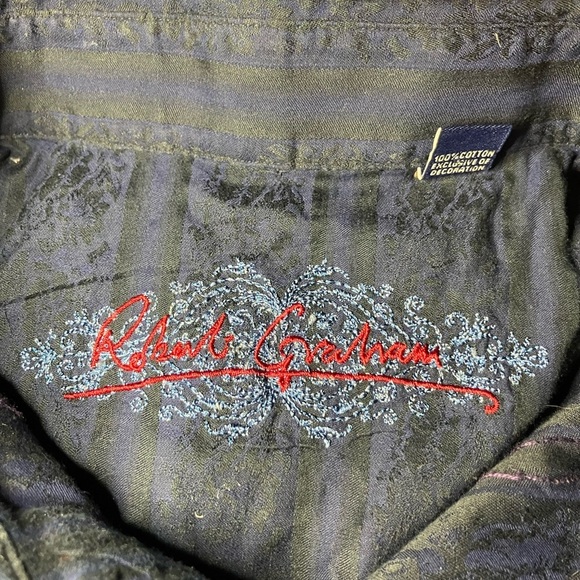 Robert Graham navy button down shirt - Picture 2 of 5